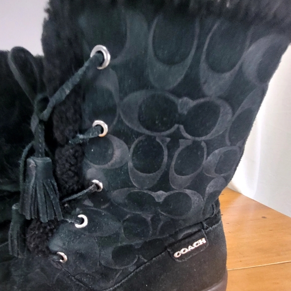 COACH $150 Tuesday Black Monogram Boot's Size 10 in Length - Picture 4 of 8